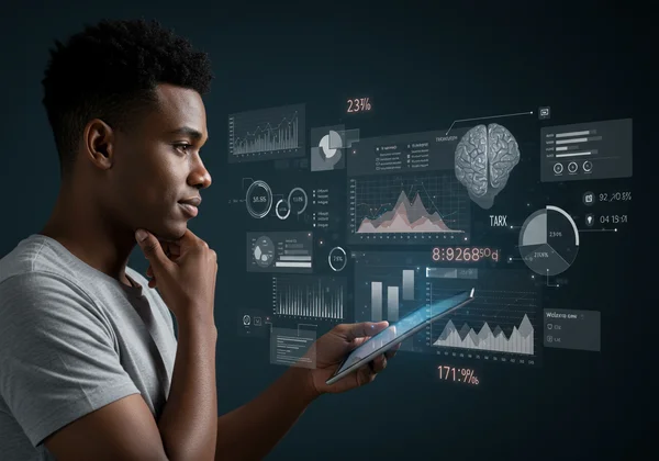 Person deciphering a complex WAIS score report with graphs