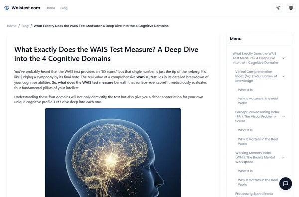 What Exactly Does the WAIS Test Measure? A Deep Dive into the 4 Cognitive Domains