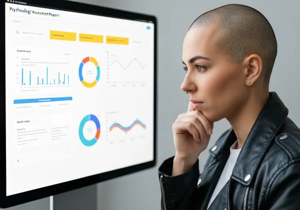 복잡한 WAIS 검사 보고서를 분석하는 사람