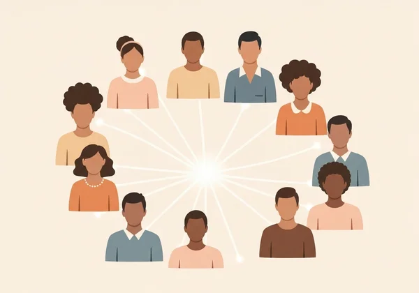 一群多元化的人士參與支持性和協作性討論