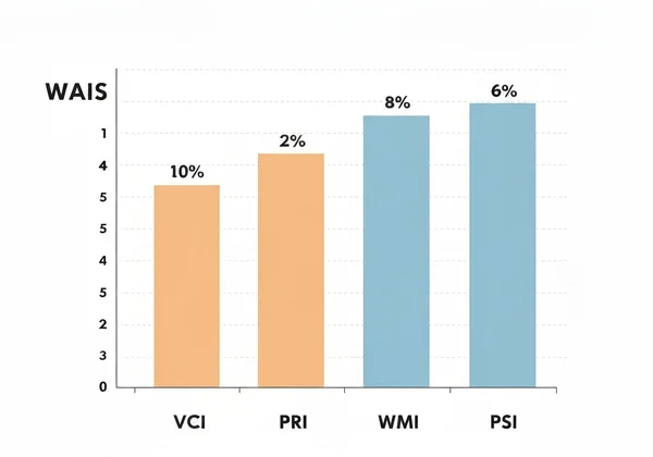 Bar chart showing significant WAIS index score discrepancies