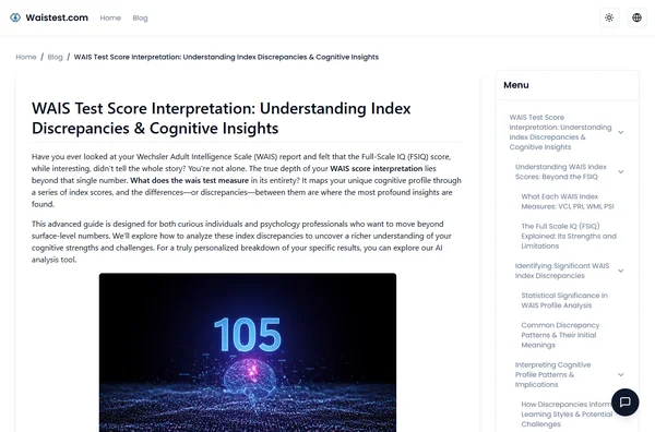 Interpretazione del Punteggio del Test WAIS: Comprendere le Discrepanze dell'Indice e gli Approfondimenti Cognitivi